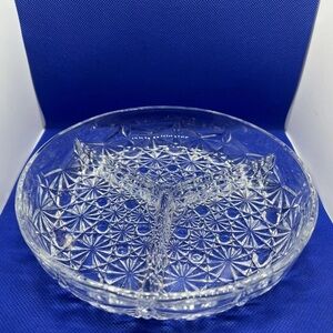 Elegant Clear Glass Divided Serving Dish
